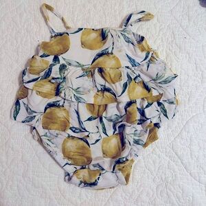 3-6 month posh peanut spaghetti romper - lemons bamboo